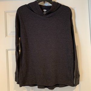 Old Navy Pullover Henley Hoodie Loose Heather Gray